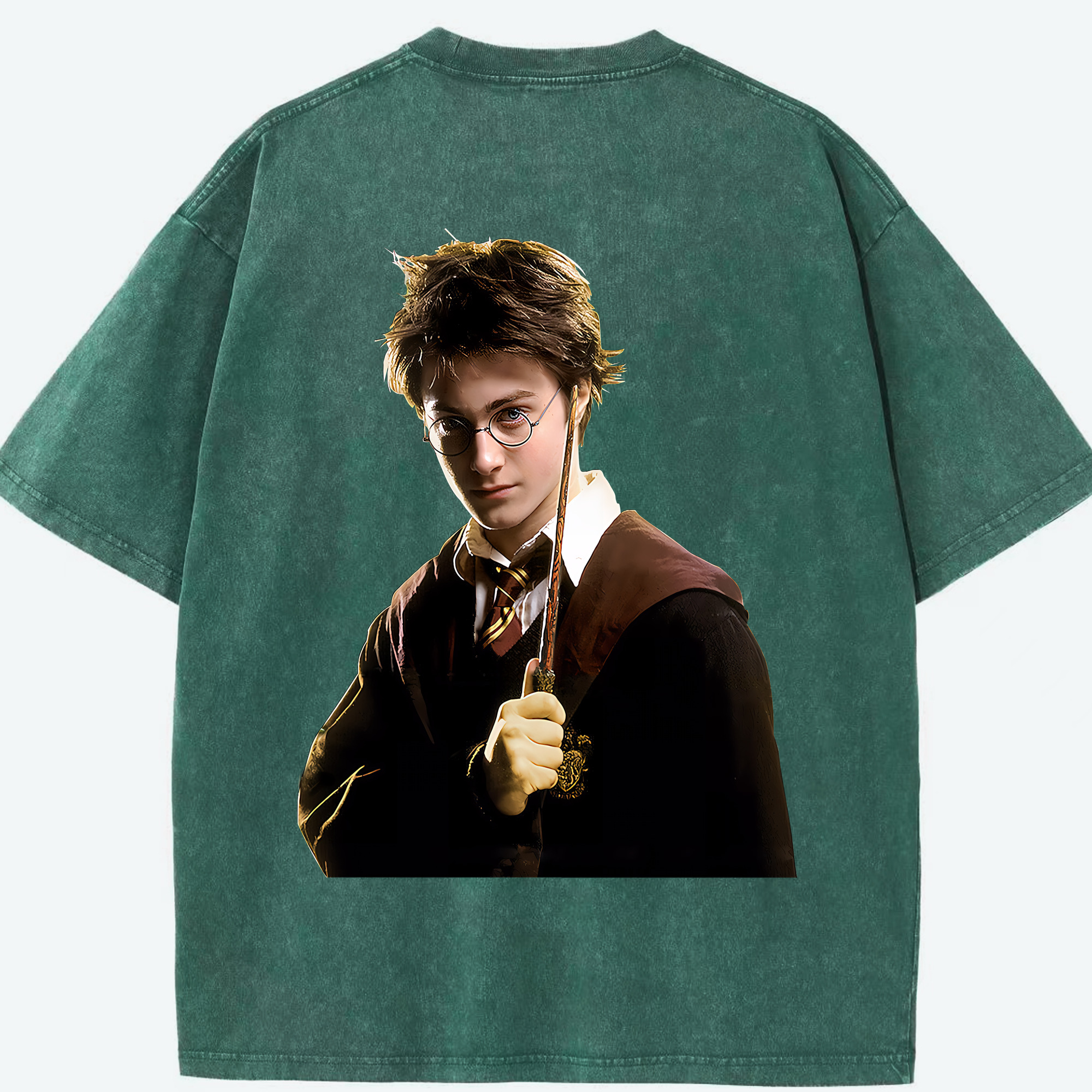 （画像用） Harry Potter ハリー・ポッターシリーズ 綿100% ヴィンテージ風 半袖Tシャツ（背面プリント）